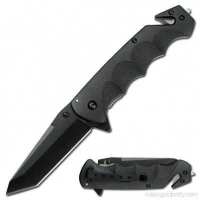Tac-Force Spring Assisted Black Stainless Steel Rescue Knife TF-499BT 565434738